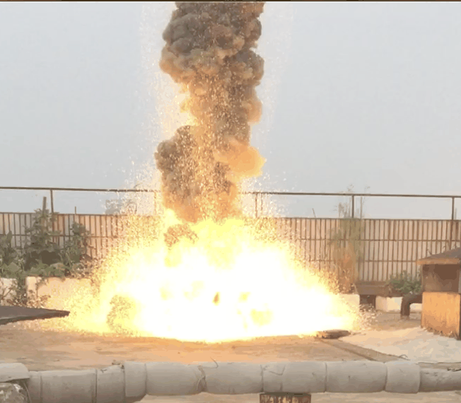 CuO + Al thermite reaction at the Co-Tech bench